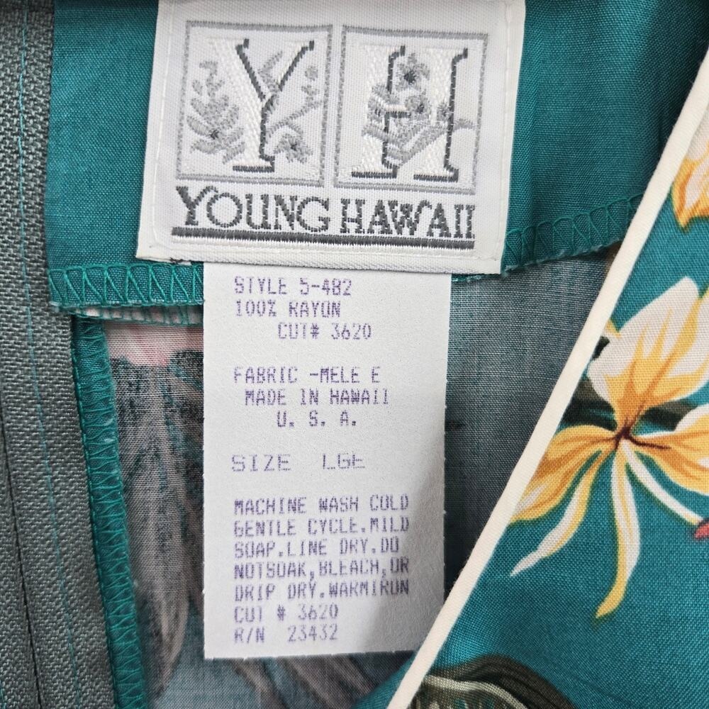 Vintage Young Hawaii Tropical Boho Beach Vacation Resort Floral Maxi Dress L - Picture 7 of 9